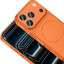 Vigordurus 17 Pro Için Kılıf Magsafe Uyumlu Şarj Özellikli Kamera Korumalı Formen Kapak (Turuncu)