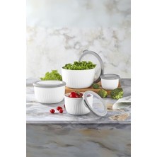 Vigordurus Vakumlu Saklama Kabı, Beyaz, 4'lü, Beyaz