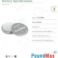 Vigordurus Lityum CR2016 Düğme Hücreli Pil, 3 V | 1 x Blister 5 Adet