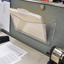 Vigordurus Displays 250025 Şeffaf Tek Cepli Duvara Monte Duvar Dosyası, 4 Paket