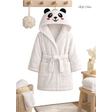 Elif Mira Kapşonlu Pamuklu Çocuk Bornozu Joyful Zoo