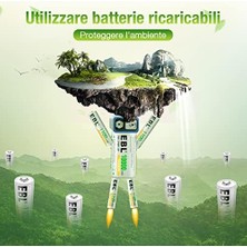 Vigordurus Ebl 1.2V Aaa Şarj Edilebilir Pil, 1100 Mah Ni-Mh Şarj Edilebilir Pil 1200 Tech, 4'lü Paket