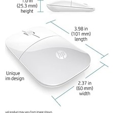 Vigordurus Hp Z3700 V0L80AA 3 Tuş 1200DPI Optik Beyaz Kablosuz Mouse