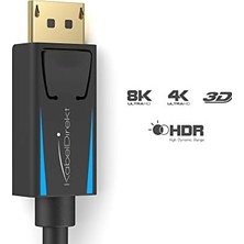 Vigordurus - 8k / 60Hz Displayport Kablosu 1.4-2 M - Oyun Bilgisayarları/dizüstü Bilgisayarları, 4K / 8k Oyun Monitörleri ve Ultra Hızlı 144Hz / 165Hz / 240Hz Için Boşluksuz Korumalı Dp Kablosu
