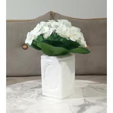 Vigordurus Dahil, Dahil,vazoda Çiçek,beyaz Yapay Çiçek, Dekoratif Çiçekli Kare 8X8X16CM