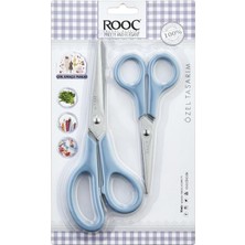 Vigordurus Premium Serisi Ergonomik Saplı Çelik Gıdaya Temasa Uygun 2'li Mutfak Makası, Mavi