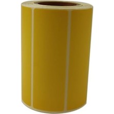 Vigordurus Sarı Zemin Baskılı Kuşe Etiket 100MM x 30MM Ruloda 500 Adet 40MM Çapında Barkod Yazıcı Etiketi