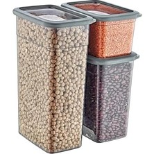 Vigordurus 4'lü Set Skali Dikdörtgen Saklama Kabı (4'şer Adet 1210 Ml, 2350 Ml, 3500 Ml)