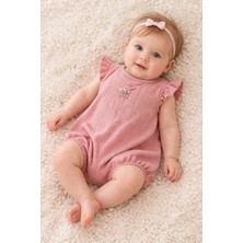 Neciks Necix's Kız Bebek Yazlık Tulum 0- 6 Ay Coton Penye Kumaş 5470 5457 5491