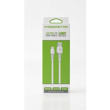 Powerstar Pw-09 Lightning To USB Hızlı Şarj ve Veri Kablosu - 3.4A - 1000MM - Beyaz