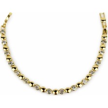 Sacha Daire Plaka ve Taş Sıralı Bileklik