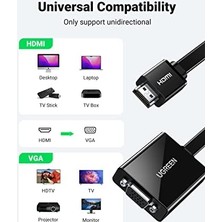 Vigordurus HDMI VGA Kablo Adaptörü 1080P Üzerinde Hdtv Aktif Ses Aktarımı Konverterkabel Pc Laptop Için, Chromebook, Raspberry Pi 40248