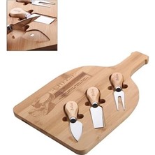 Vigordurus Bambu Peynir Sunum Tabağı, Meyve Yiyecek Tahta Sunum Tabağı 4 Parça | Doğal ve Şık Bambu - Lezzetli Atıştırmalıklarınızı Şık Bir Şekilde Sunun! (33CM*21CM*1.5CM)