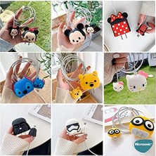 Vigordurus Kablo Koruyucu ve Şarj Adaptör Için Kılıf Süslü Kalp Desenli Pembe