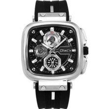 DiaL'x Dial’x Kare Kadran Fonksiyonlu&takvimli Silikon Kordon Siyah Erkek Kol Saati+Bileklik