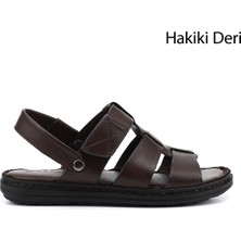 Gönderi(r) Erkek Kahverengi  Hakiki Deri Comfort Sandalet