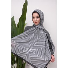 Eyşan İpek Çizgisel Desenli Dijital Soft Şal