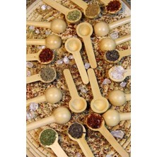 Vigordurus Bev Kitchen 12'li Ahşap Baharatlık - Ölçek Kaşığı - Ahşap Kaşık 7 cm Ahşap