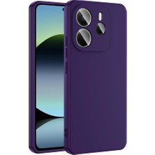 Caseart Xiaomi Redmi Note 14 4g ile Uyumlu Kapak Kamera Korumalı Içi Kadife Lansman Silikon Kılıf - Mor