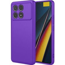 Caseart Xiaomi Poco X6 Pro ile Uyumlu Kapak Kamera Korumalı Içi Kadife Lansman Silikon Kılıf - Mor