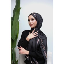 Eyşan İpek Kenar Zincir Desenli Dijital Soft Şal