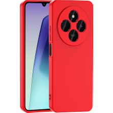 Caseart Xiaomi Redmi 14C ile Uyumlu Kapak Kamera Korumalı Içi Kadife Lansman Silikon Kılıf - Kırmızı