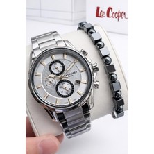 Lee Cooper Erkek Kol Saati 50 mt Suya Dayanıklı Çelik Kordon Bileklik Hediyeli VS.BLKT.0912