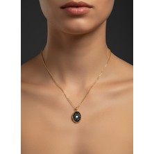 G&A Jewels Güneşin Sesi 925 Ayar Oksitli Yaldız (Altın) Kaplama Gümüş Kolye