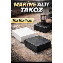 Hanur Plastik 10X10X4 cm Beyaz Polietilen Makina Altı Takozu – 4’lü Set