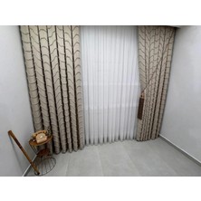 Nivemes Home Nivemeshome Mila Bej 1/3 Pileli Fon Perde