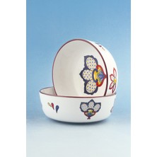 Bursa Porselen Dekor Mexican Red 2 Adet Porselen Salata Kasesi