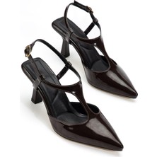 Erbilden Tula Kahverengi Rugan Topuklu Ayakkabı