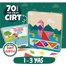 Bunbaza Tak Çıkar Tangram Aktivite Kitabı 1-3 Yaş Montessori Eğitici Cırt Cırtlı Kitap