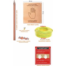 Uzunoğlu Bakır Statik Elektrik Topraklama Levha Seti 25X35CM 1mm Levha, 10 Metre 6mm2 Kablo, 14MM 1 Metre Çubuk