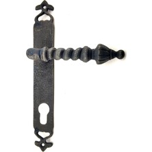 Sylar Antika Tarz Dekoratif Pirinç Burma Oda Kapı Kolu - 247X35 Mm, Oksit