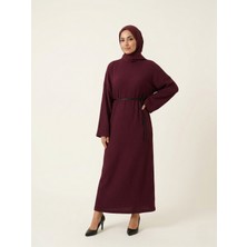 Foremia Örme Elbise-Bordo -