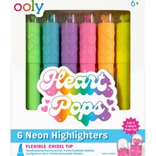 Ooly  Karışık Ooly Heart Pops 6'lı Neon Highlighter