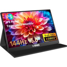 Raxius RXM6144 15.6" Fhd 5ms144Hz Type-C Telefon&oyun Konsolu Uyumlu Metal Kasa Taşınabilir Monitör Teşhir