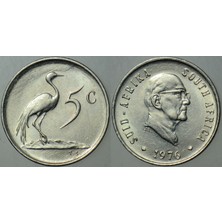 Banknoting Güney Afrika 5 Cent 1976 Sirkülasyon Hatıra. Çilaltı+