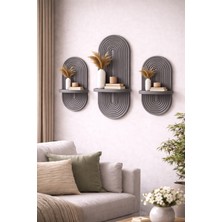 Dekoratif3 Parça Mebran Model Duvar Rafı