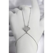 Evyora Pirinç Gümüş Renk Yonca Model Kadın Şahmeran