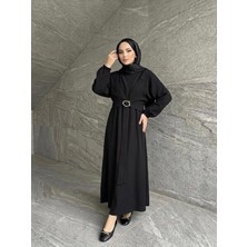 Foremia Önden Bağlamalı Aksesuar Detay Ikili Elbise-Siyah -