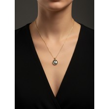 G&A Jewels Güçlü Adımlar 925 Ayar Oksitli Yaldız (Altın) Kaplama Gümüş Kolye