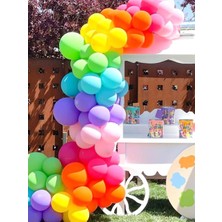 Parti Adresi Gökkuşağı Balon Zincir Seti Doğum Günü Parti Seti