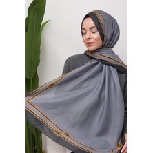 Eyşan İpek Kenar Detay Desenli Dijital Soft Şal