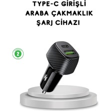 Uslucan Alışveriş 38W Araç Şarj Cihazı Type-C Pd USB Hızlı Şarj Çift Port