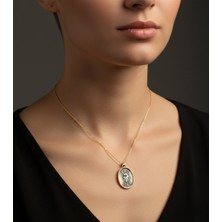 G&A Jewels Koruyucu Işık 925 Ayar Oksitli Yaldız (Altın) Kaplama Gümüş Kolye