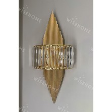 wisehome Royal Gold Metal Kristal Detaylı Pilli Duvar Apliği