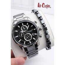 Lee Cooper Erkek Kol Saati 50 mt Suya Dayanıklı Çelik Kordon Bileklik Hediyeli VS.BLKT.0913