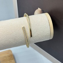 Ca Shopping Çift Yönlü Altın Kaplama Çelik Kelepçe